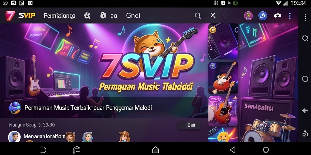 Tampilan gameplay 7SVIP dengan berbagai lagu yang mengasyikkan.