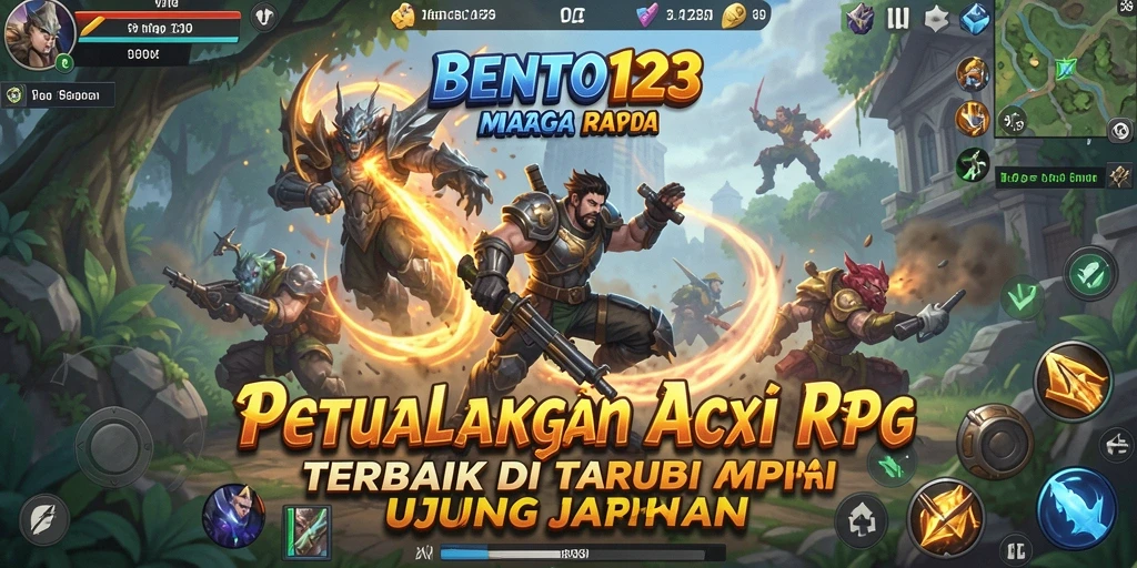 Screenshot utama BENTO123 menampilkan pertarungan mendebarkan dalam dunia fantasi.