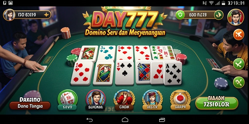 Screenshot utama menunjukkan pemain menikmati permainan Domino yang seru.