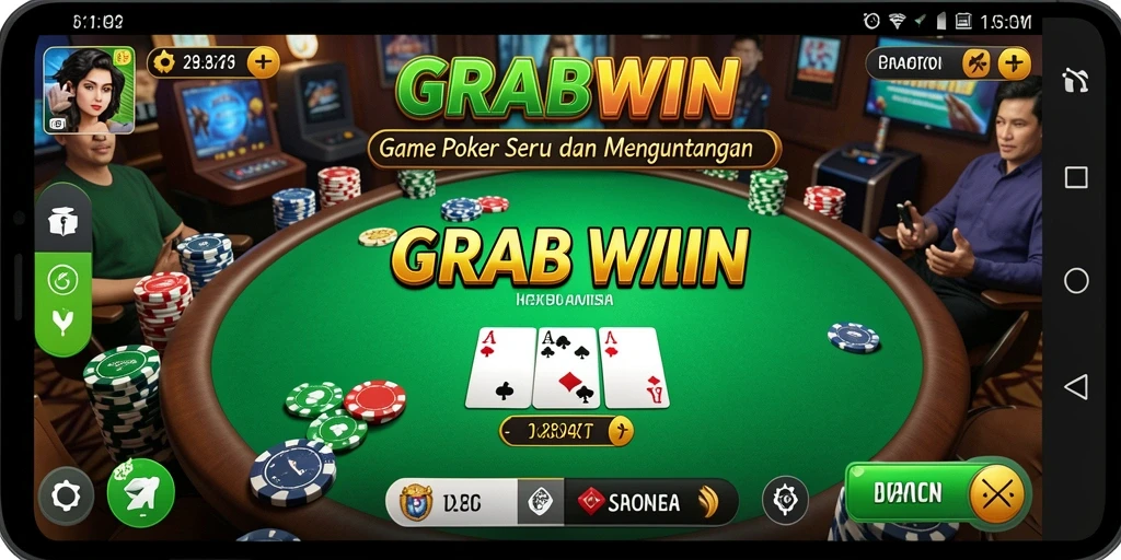 Screenshot gameplay <strong>GRABWIN</strong> menampilkan aksi seru dalam permainan poker.
