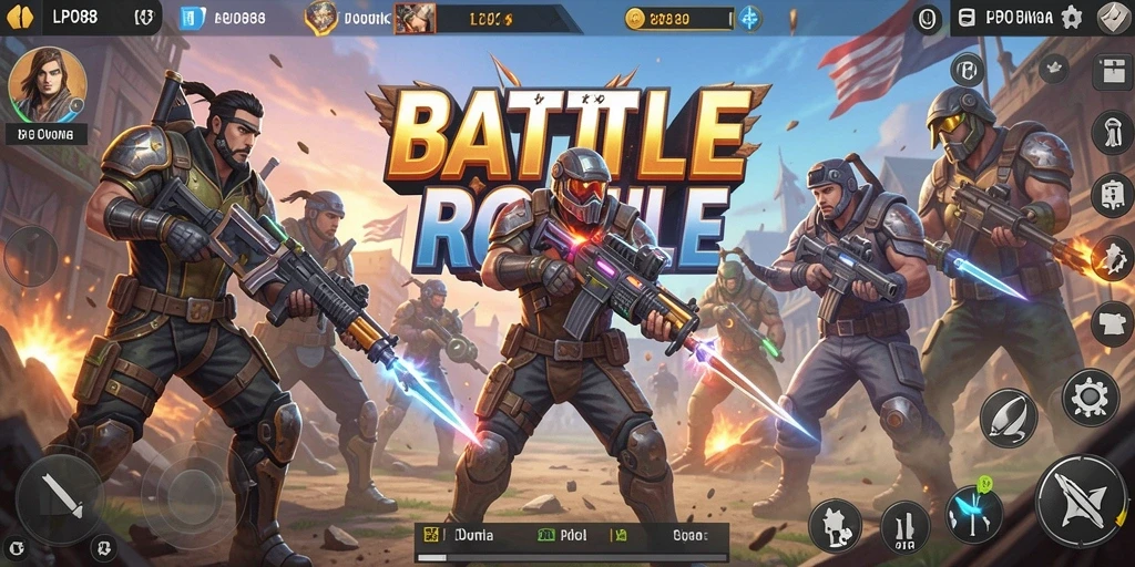 Tangkapan layar LPO88 menampilkan aksi intens dalam pertempuran Battle Royale.