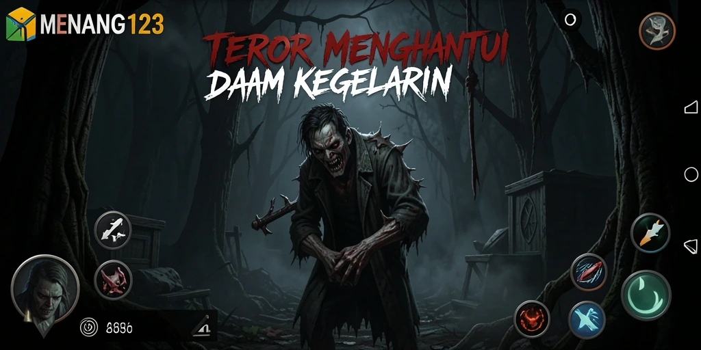 Tangkapan layar MENANG123 menampilkan suasana mencekam dan gameplay yang menegangkan.