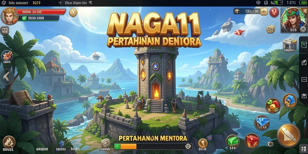 Tampilan dinamis gameplay Tower Defense NAGA11 yang menantang.