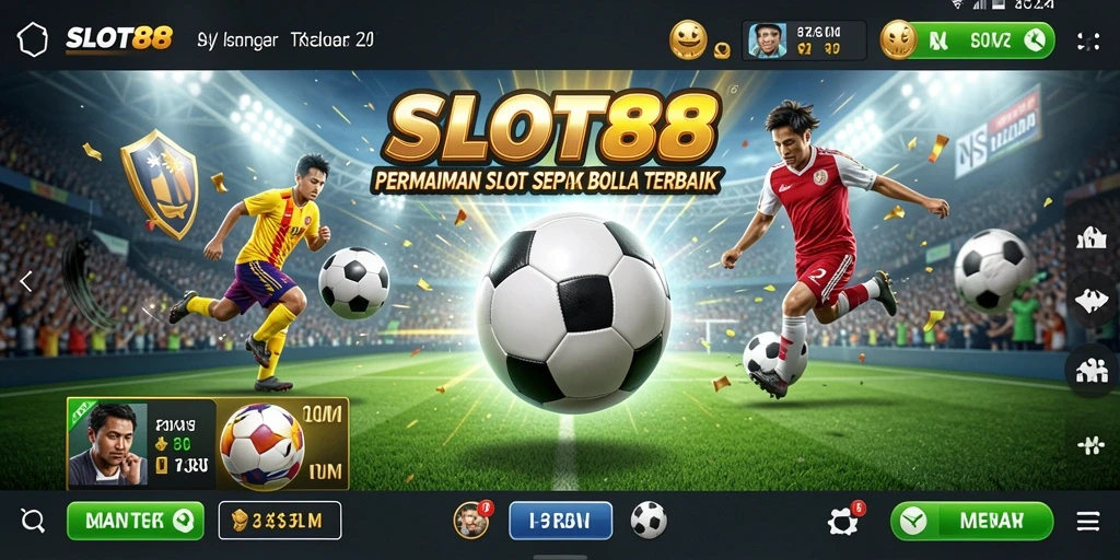 Tampilan gameplay SLOT88 yang menarik dan penuh aksi sepak bola.