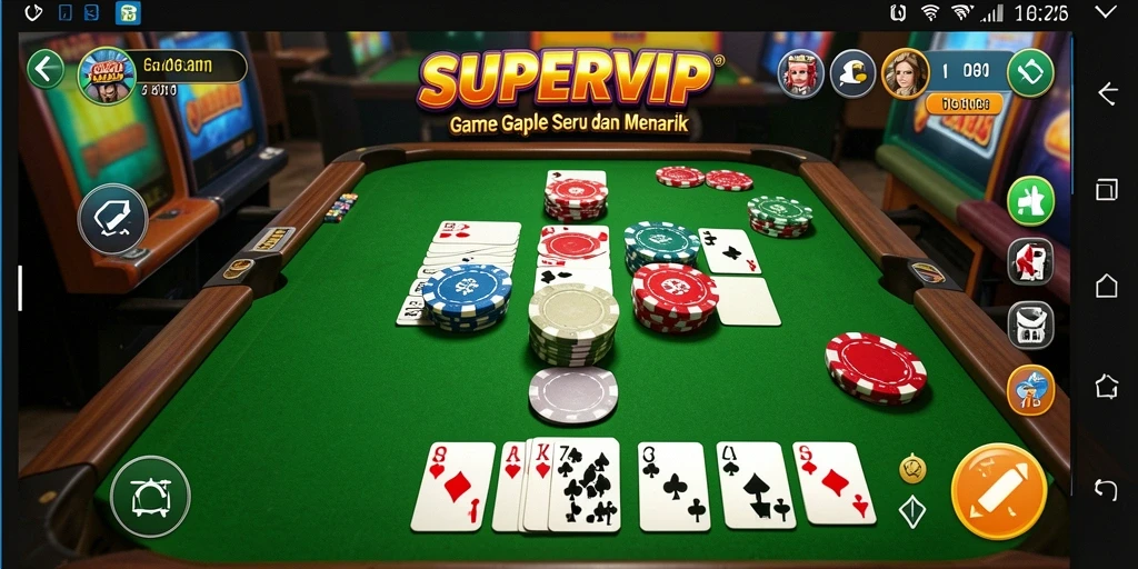 Tampilan gameplay Gaple yang menarik dan menantang dalam SUPERVIP.