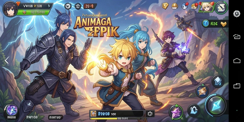 Screenshot VW108 menampilkan pertarungan yang seru di dunia anime.